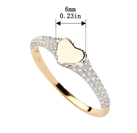 Bague cœur éternel argent 925 plaqué or 18k - Details Mesures
