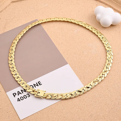 Ensemble collier bracelet acier plaqué or 18k chaîne cubaine - détail chaîne
