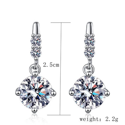 Boucles d'oreilles puces pendantes argent 925 - détail finition
Mesures